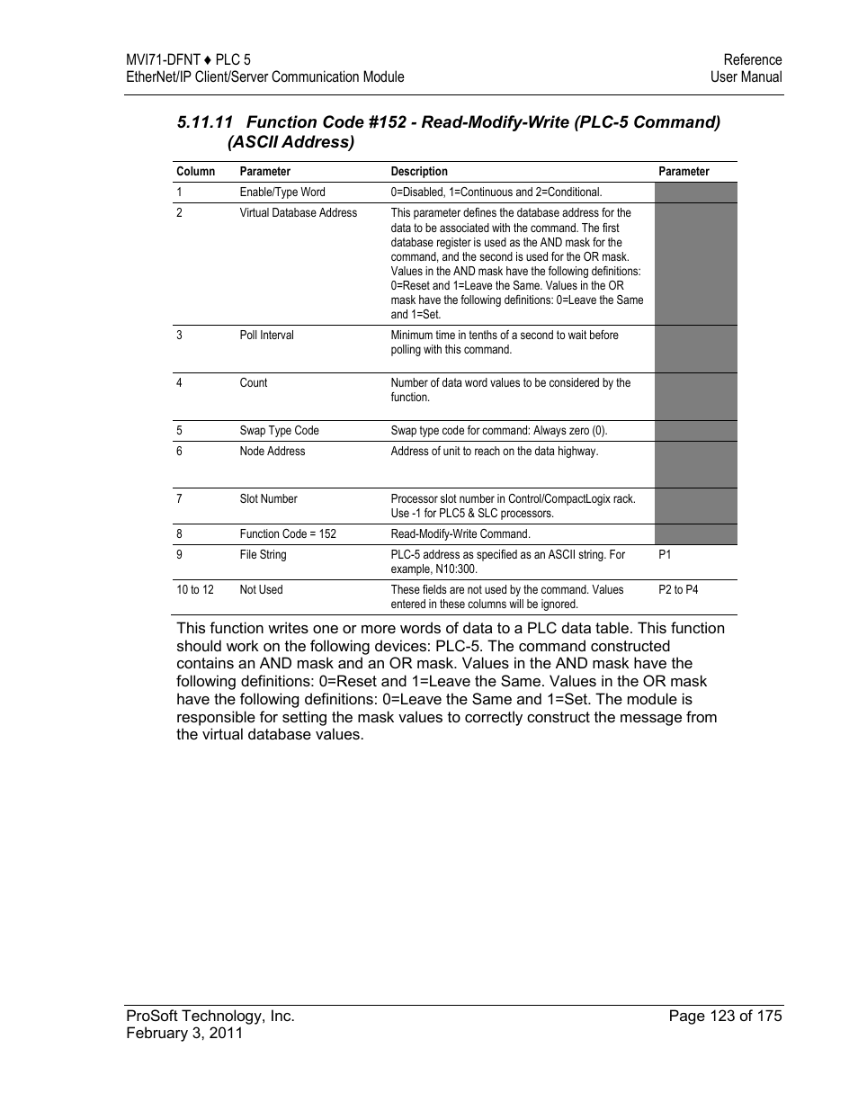 ProSoft Technology MVI71-DFNT User Manual | Page 123 / 175