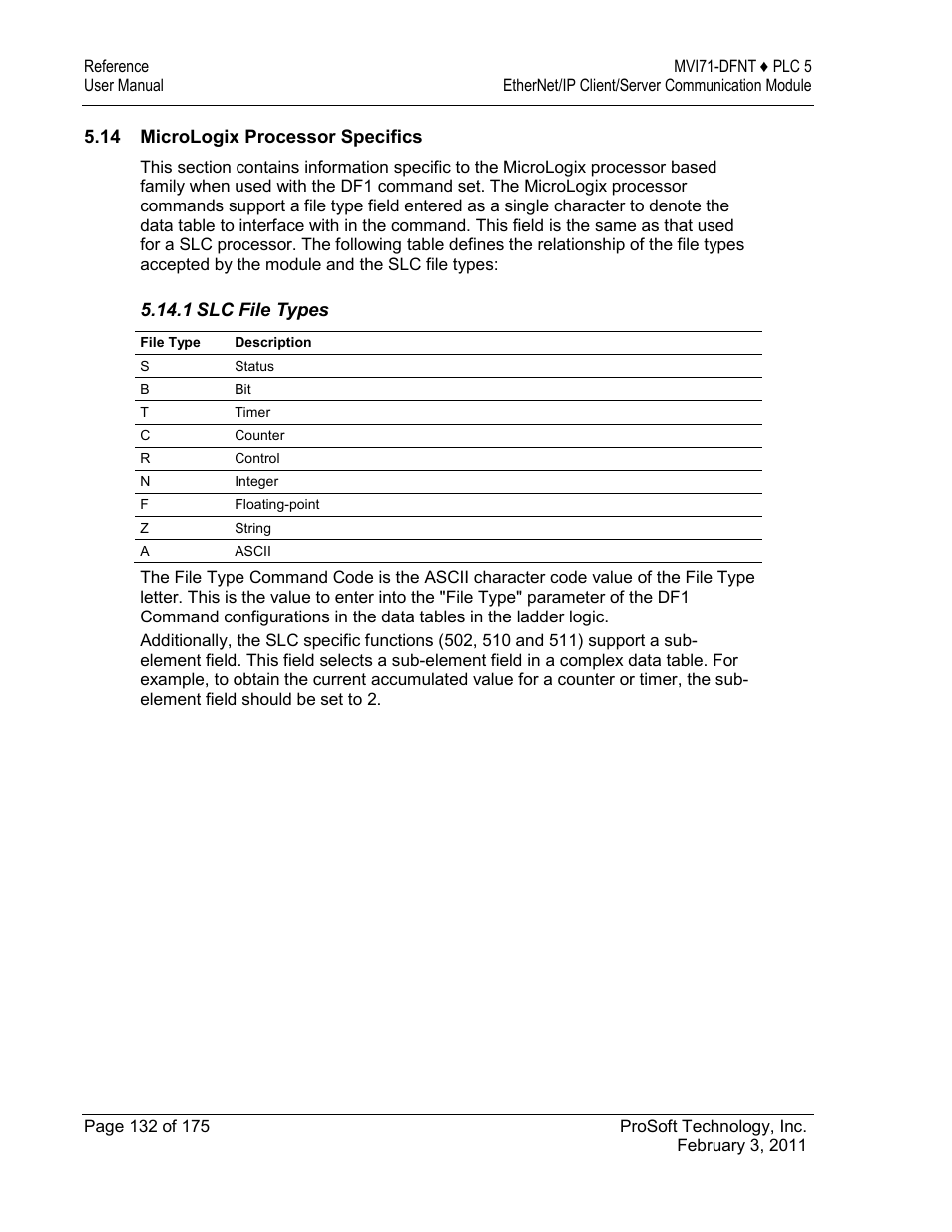 Micrologix processor specifics | ProSoft Technology MVI71-DFNT User Manual | Page 132 / 175