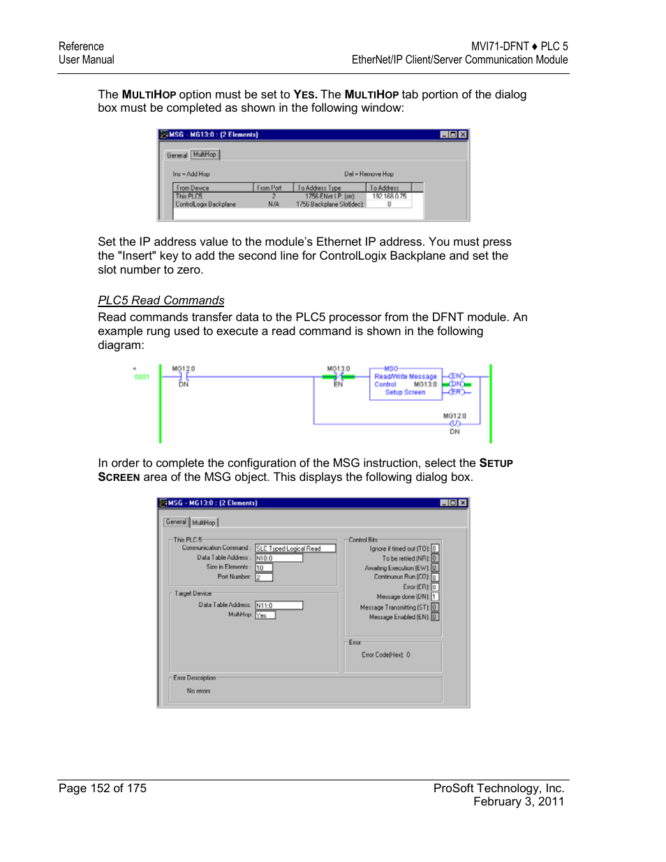 ProSoft Technology MVI71-DFNT User Manual | Page 152 / 175