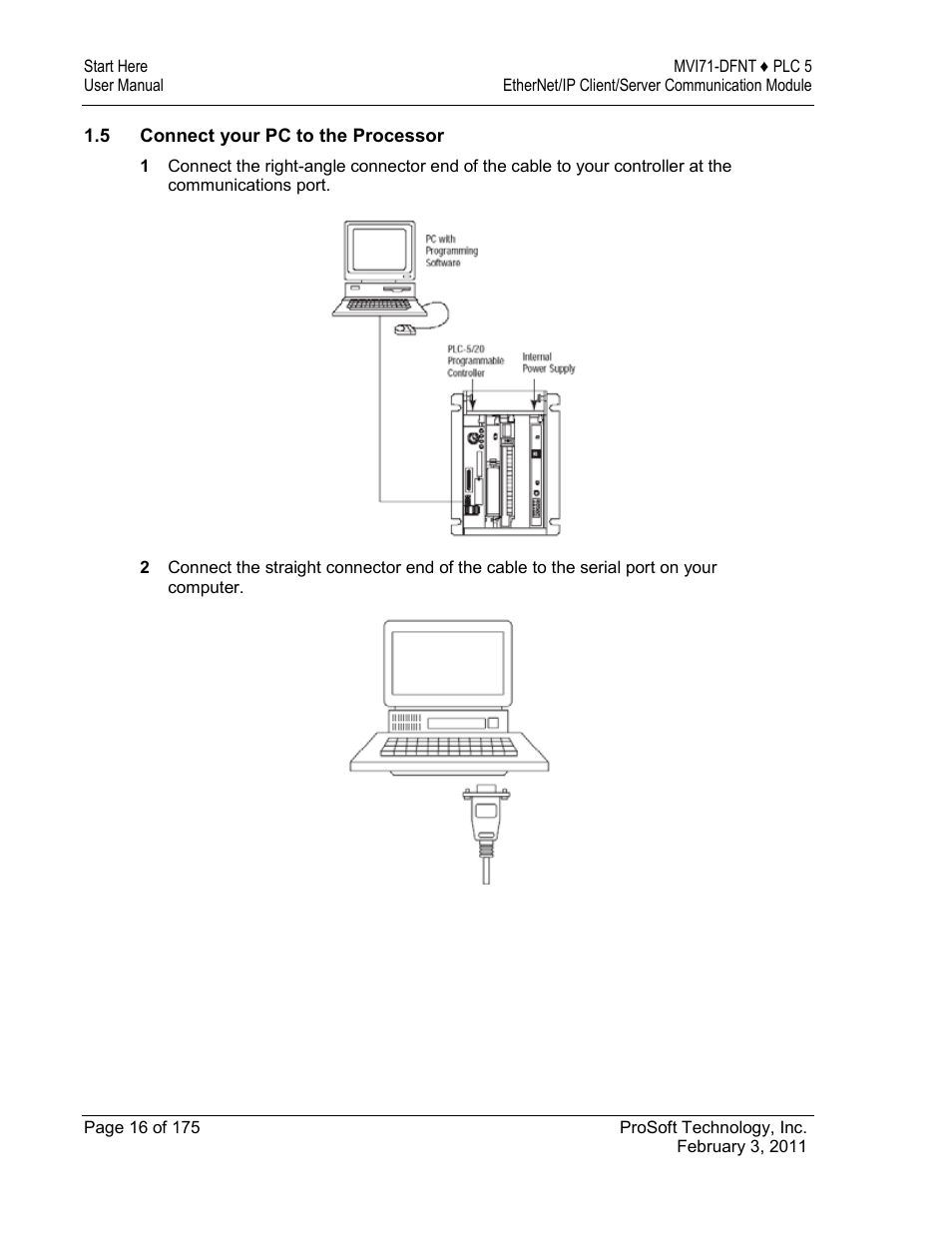 Connect your pc to the processor | ProSoft Technology MVI71-DFNT User Manual | Page 16 / 175