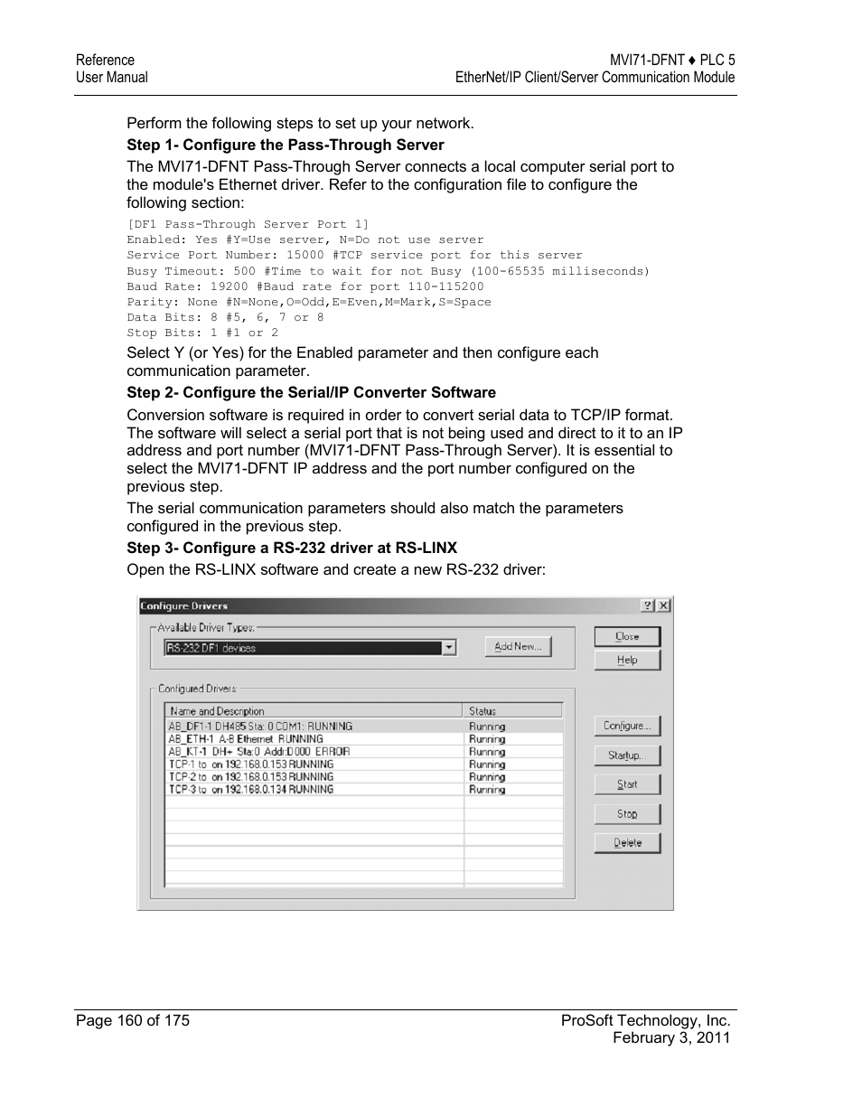 ProSoft Technology MVI71-DFNT User Manual | Page 160 / 175