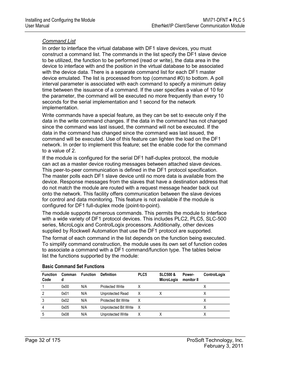 ProSoft Technology MVI71-DFNT User Manual | Page 32 / 175