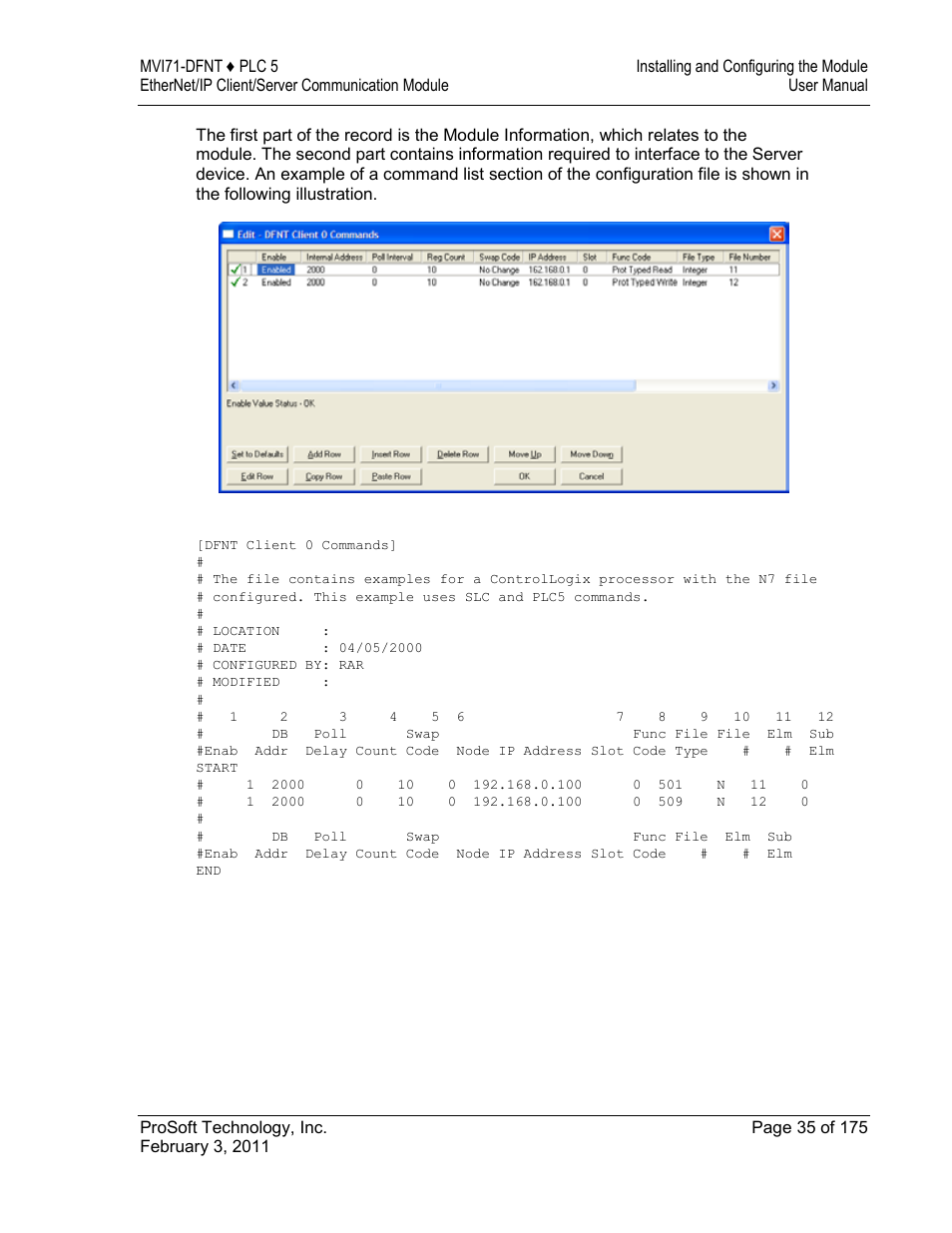 ProSoft Technology MVI71-DFNT User Manual | Page 35 / 175