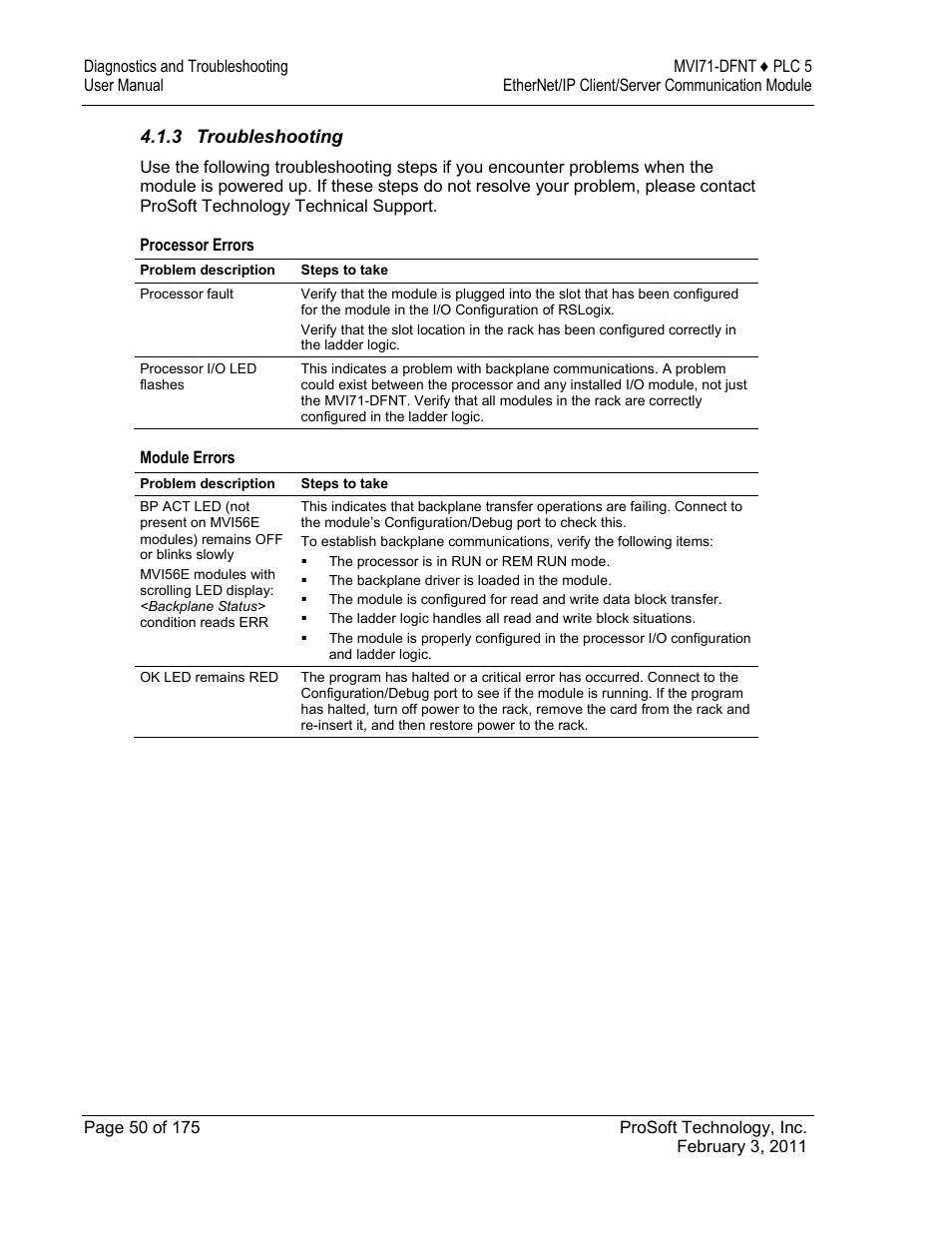 ProSoft Technology MVI71-DFNT User Manual | Page 50 / 175