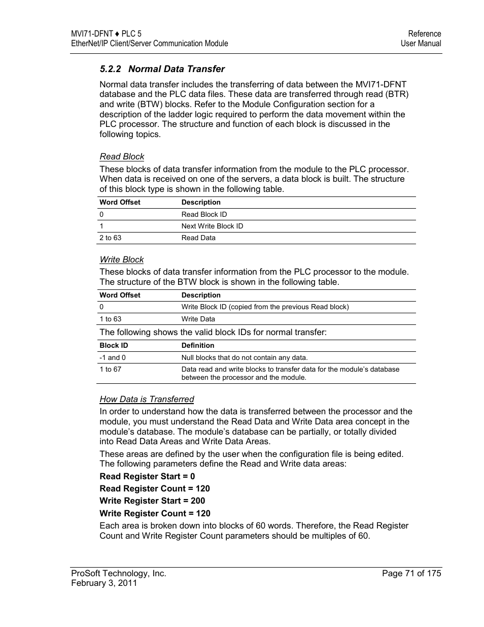 ProSoft Technology MVI71-DFNT User Manual | Page 71 / 175