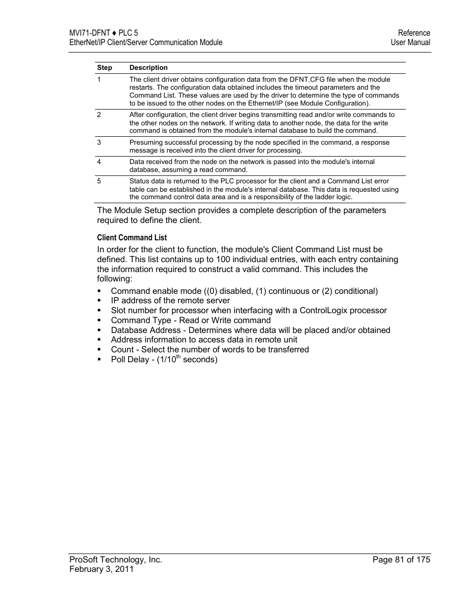 ProSoft Technology MVI71-DFNT User Manual | Page 81 / 175