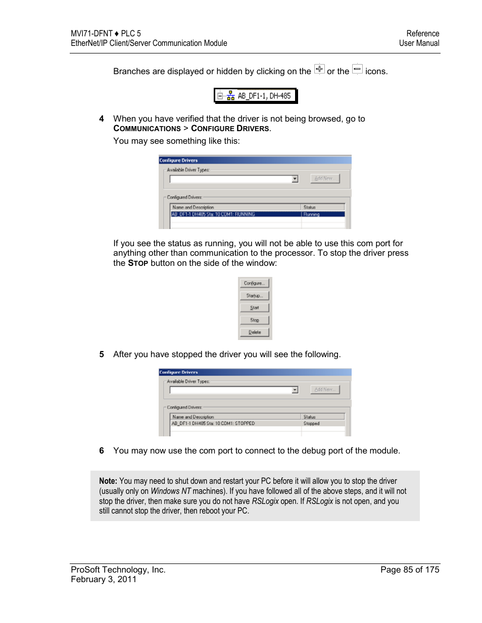 ProSoft Technology MVI71-DFNT User Manual | Page 85 / 175