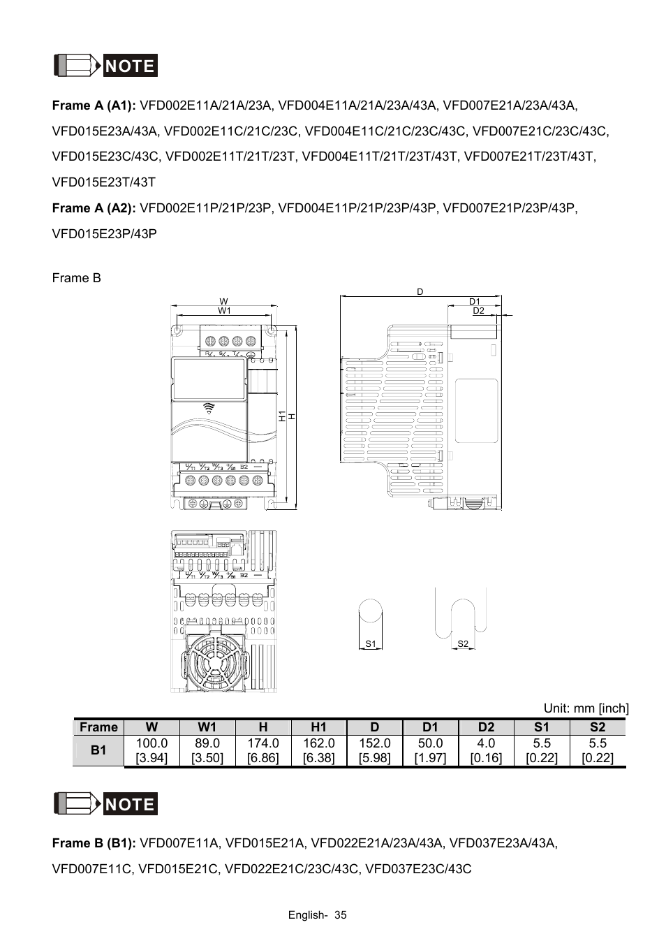 Delta Electronics AC Motor Drives VFD-XXXE User Manual | Page 35 / 36