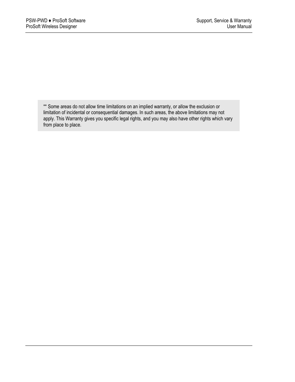 Limitation of remedies, Time limit for bringing suit, No other warranties | Allocation of risks, Controlling law and severability | ProSoft Technology ILX34-AENWG User Manual | Page 88 / 91