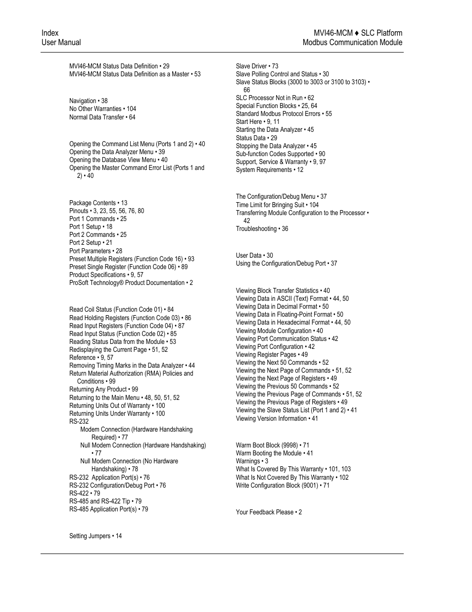 ProSoft Technology MVI46-MCM User Manual | Page 108 / 108