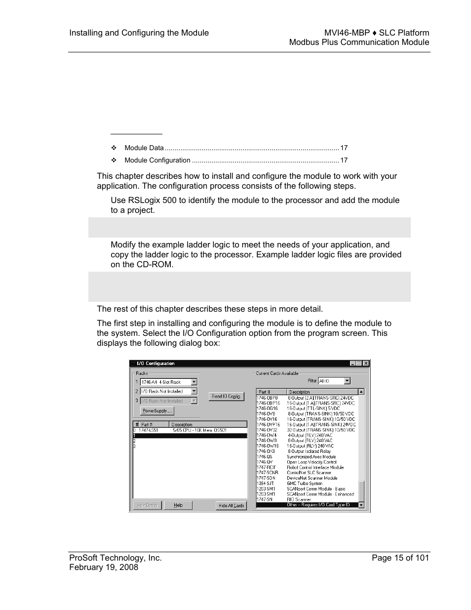 Installing and configuring the module, 2installing and configuring the module | ProSoft Technology MVI46-MBP User Manual | Page 15 / 101