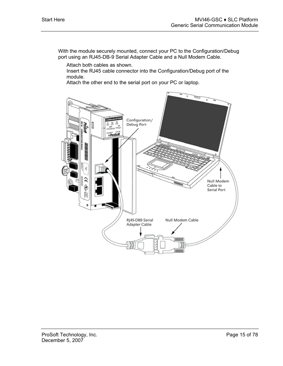 Connect your pc to the module | ProSoft Technology MVI46-GSC User Manual | Page 15 / 78