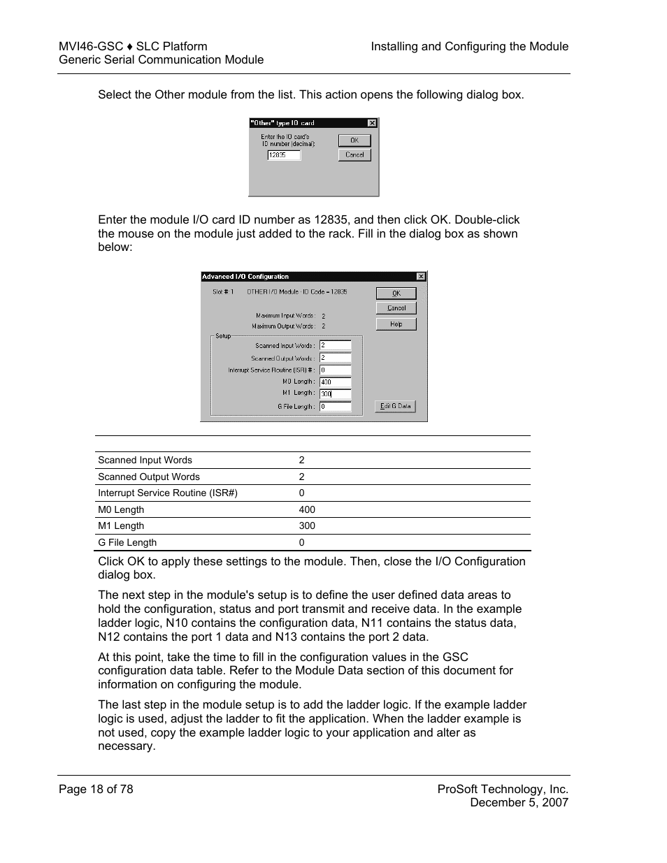 ProSoft Technology MVI46-GSC User Manual | Page 18 / 78