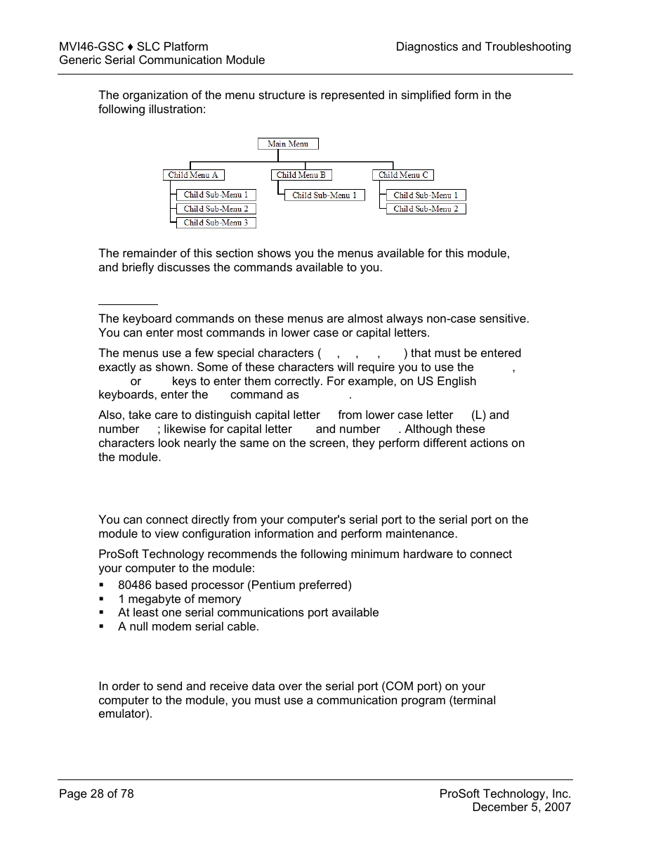 Keystrokes, Required hardware, Required software | ProSoft Technology MVI46-GSC User Manual | Page 28 / 78