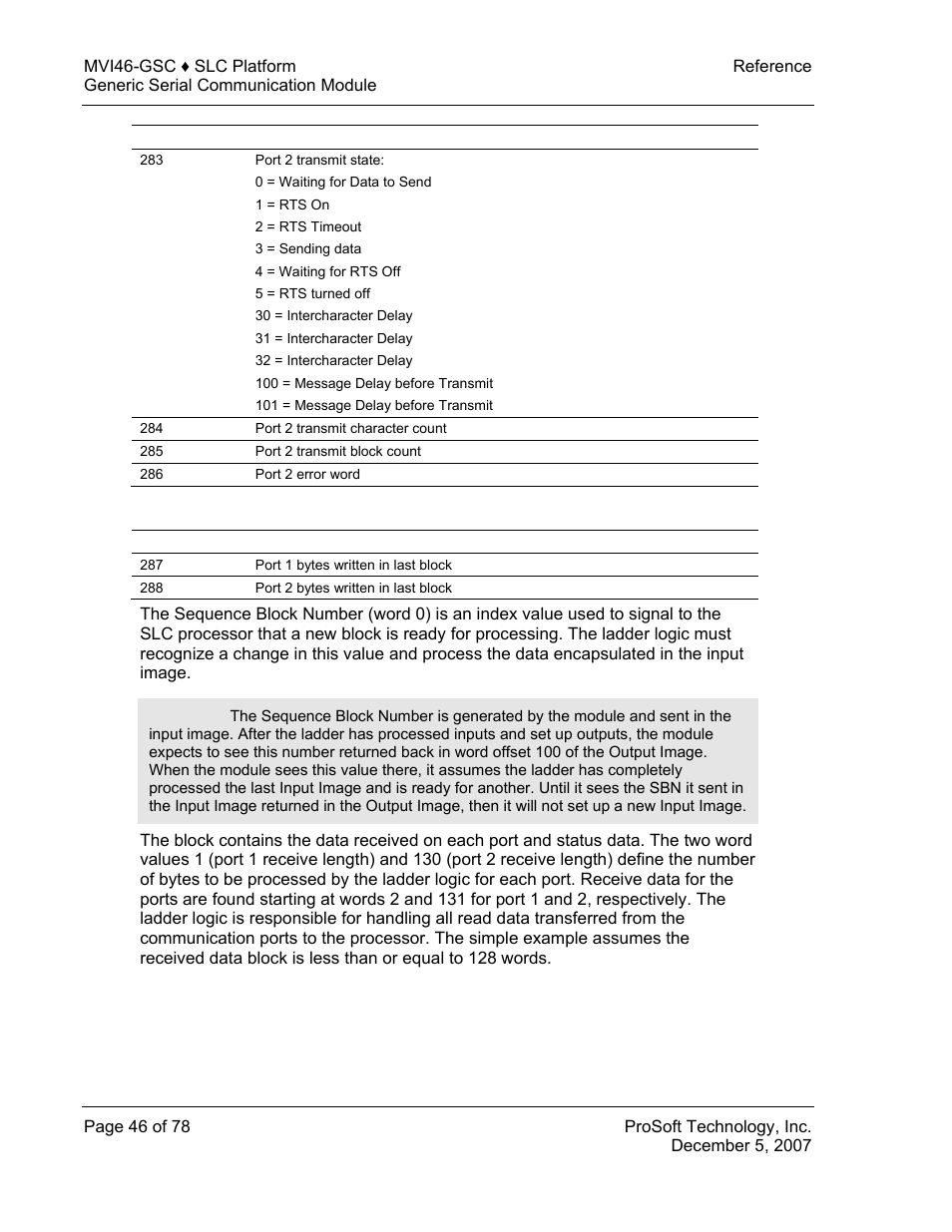 ProSoft Technology MVI46-GSC User Manual | Page 46 / 78