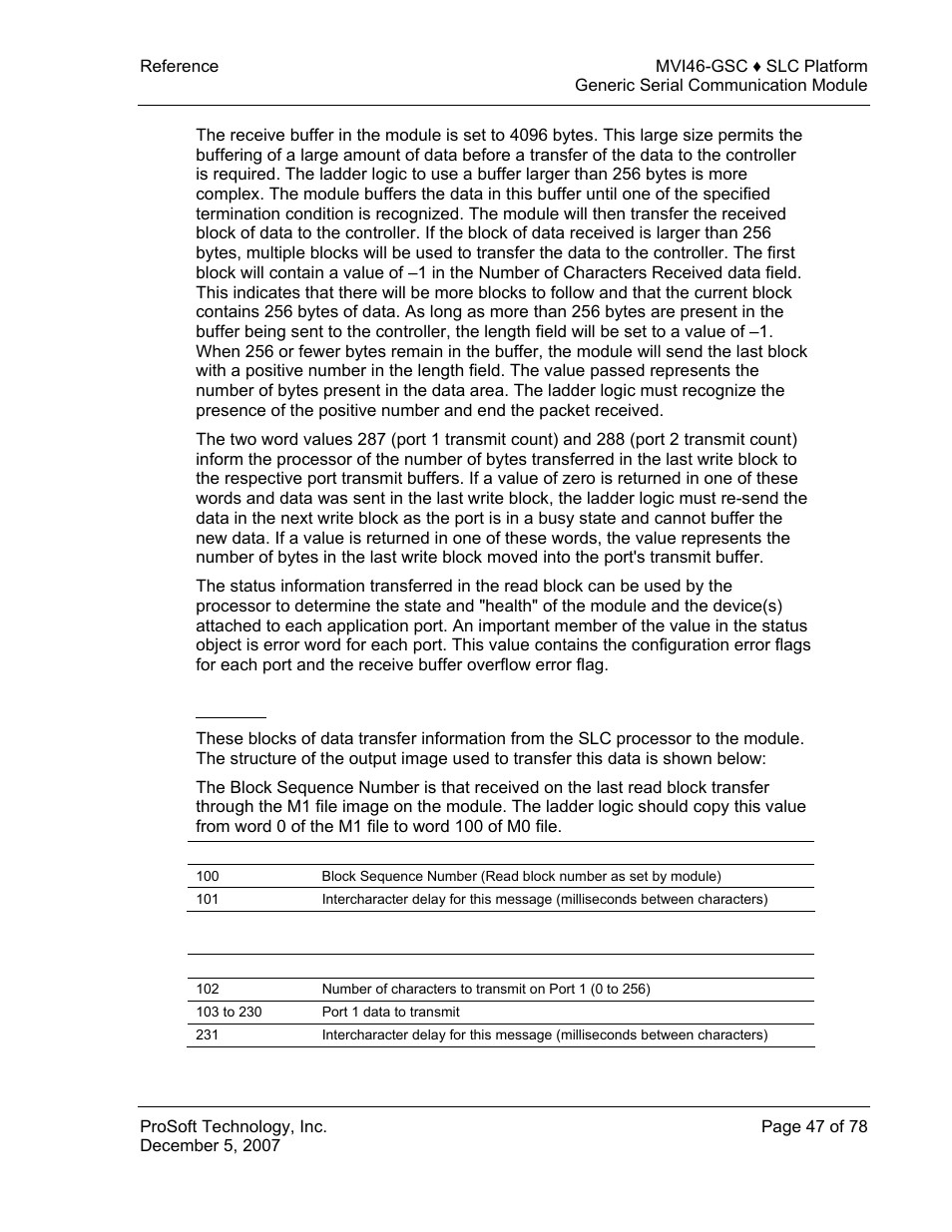 Write block | ProSoft Technology MVI46-GSC User Manual | Page 47 / 78