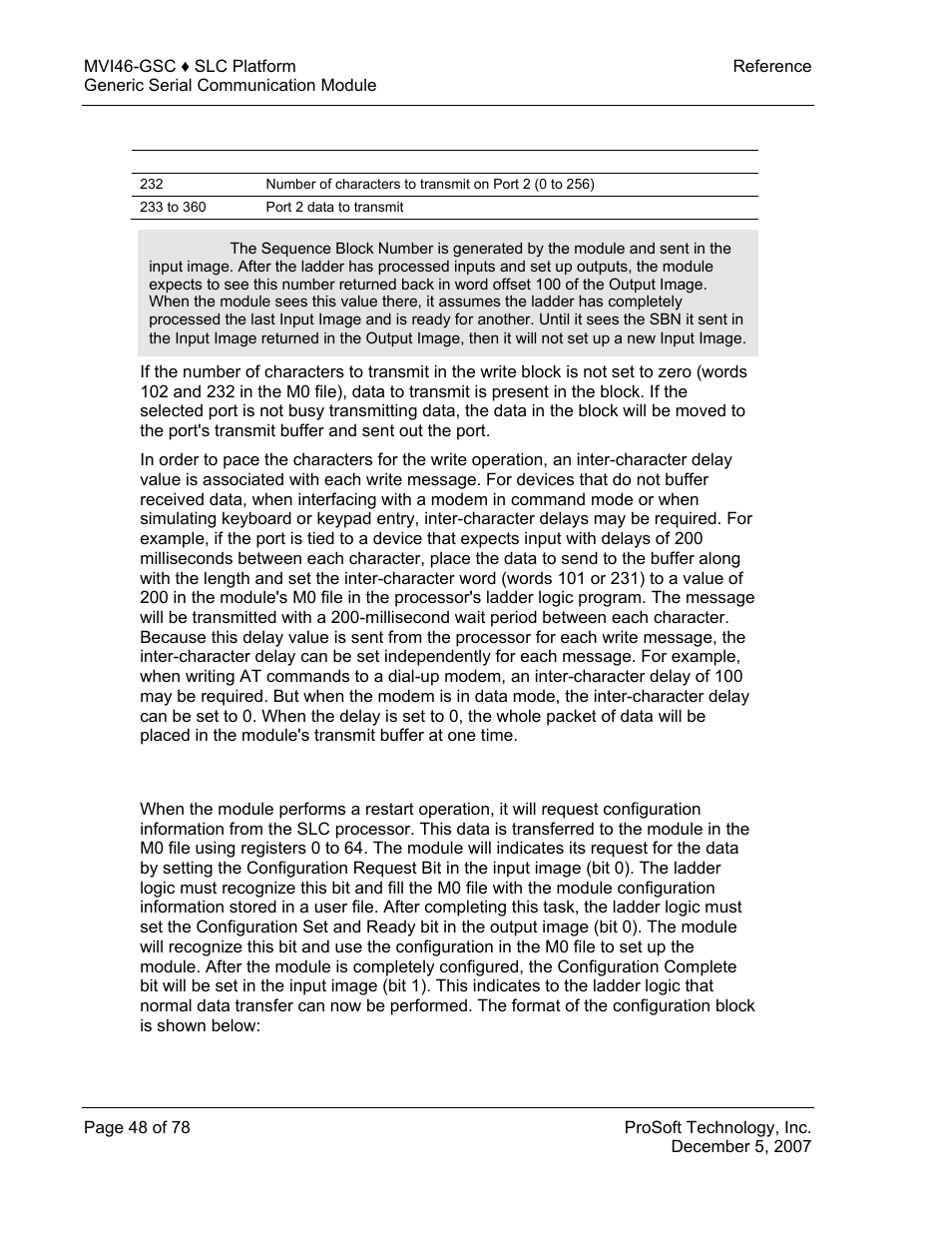 Configuration data transfer | ProSoft Technology MVI46-GSC User Manual | Page 48 / 78