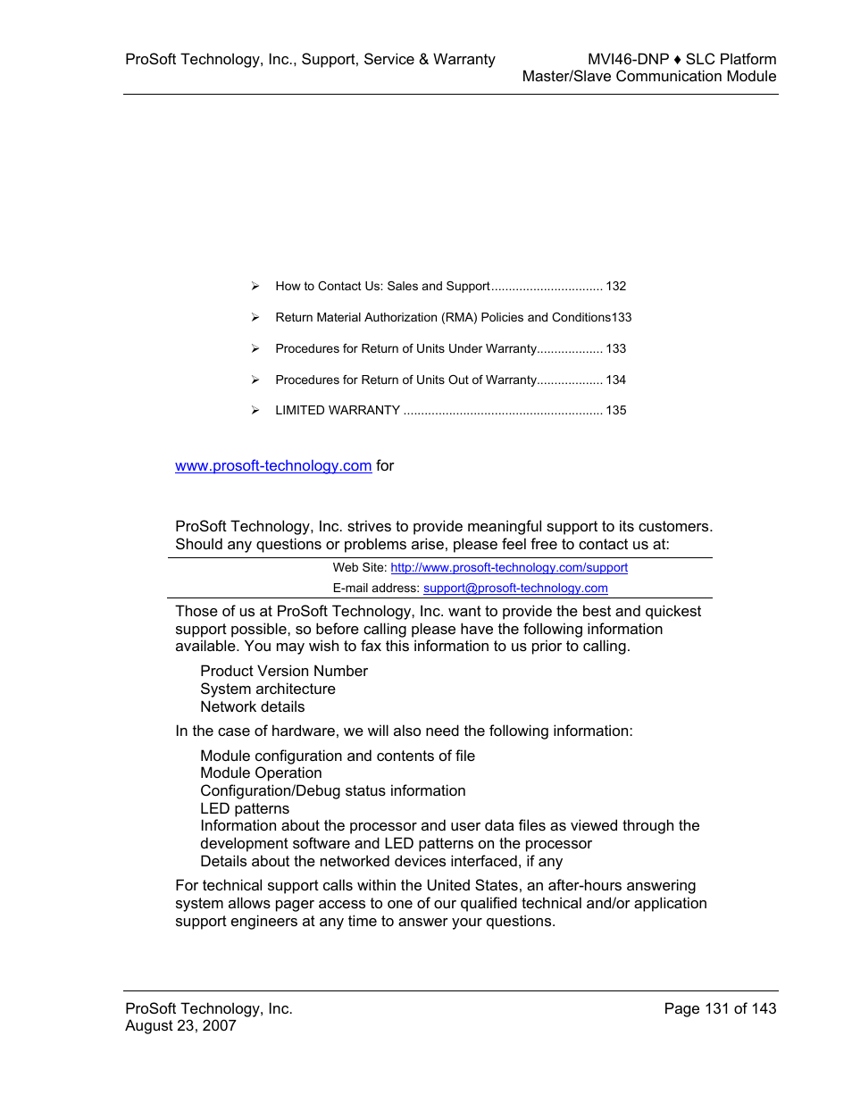 E 131) | ProSoft Technology MVI46-DNP User Manual | Page 131 / 143