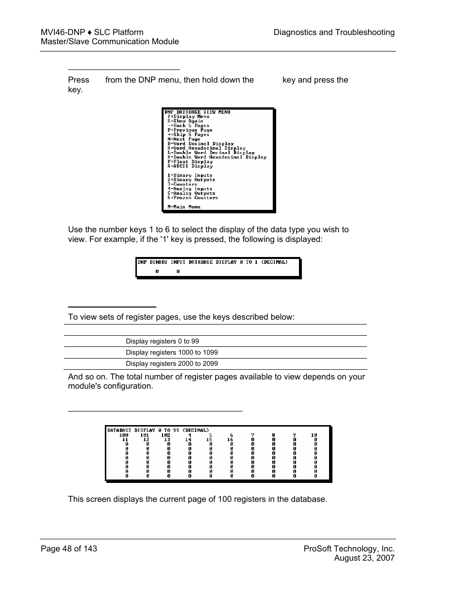 Viewing data type databases | ProSoft Technology MVI46-DNP User Manual | Page 48 / 143