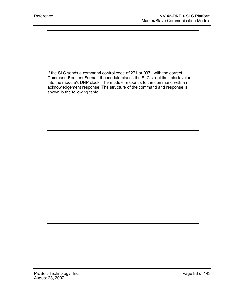 Command request format, Command response format | ProSoft Technology MVI46-DNP User Manual | Page 83 / 143
