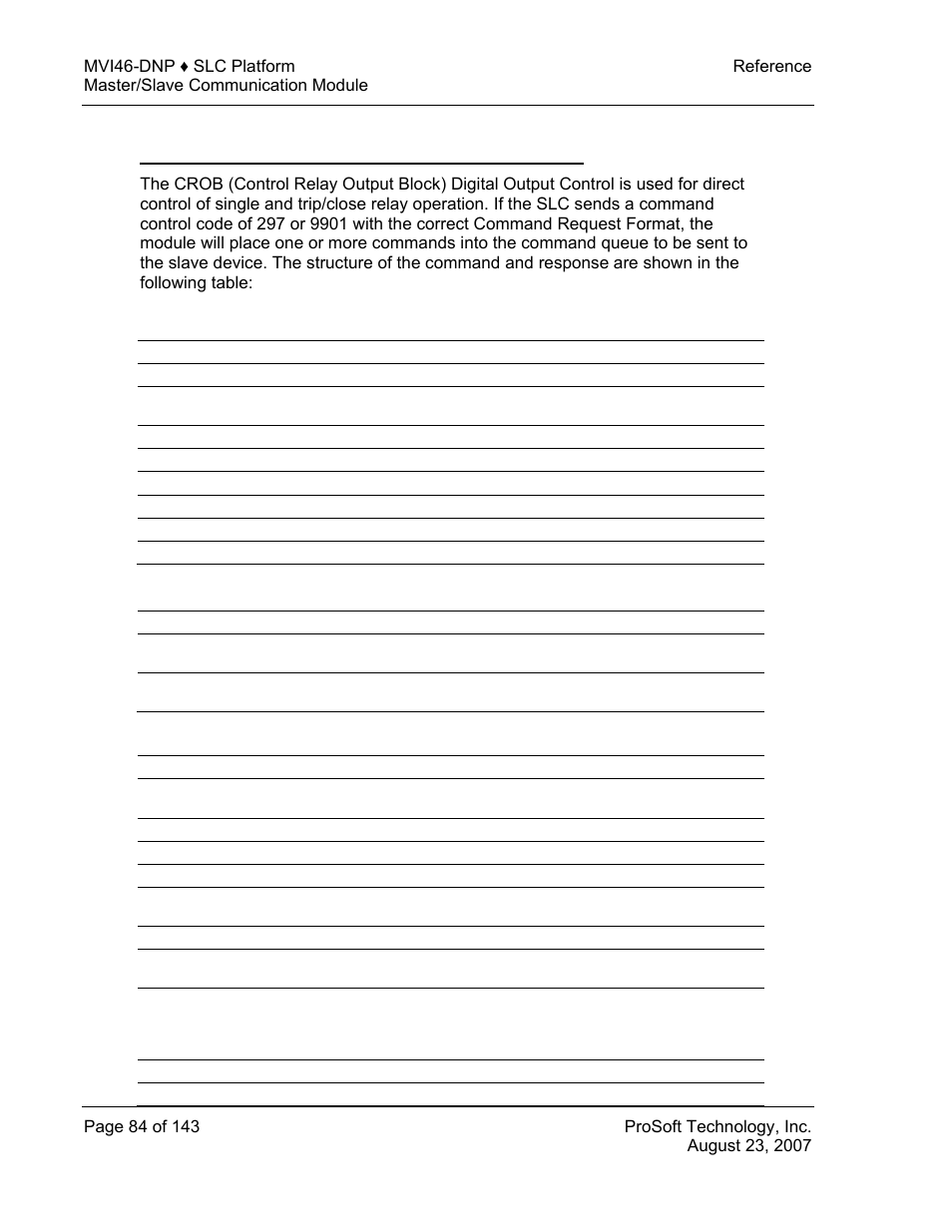 Command request format, Command response format | ProSoft Technology MVI46-DNP User Manual | Page 84 / 143
