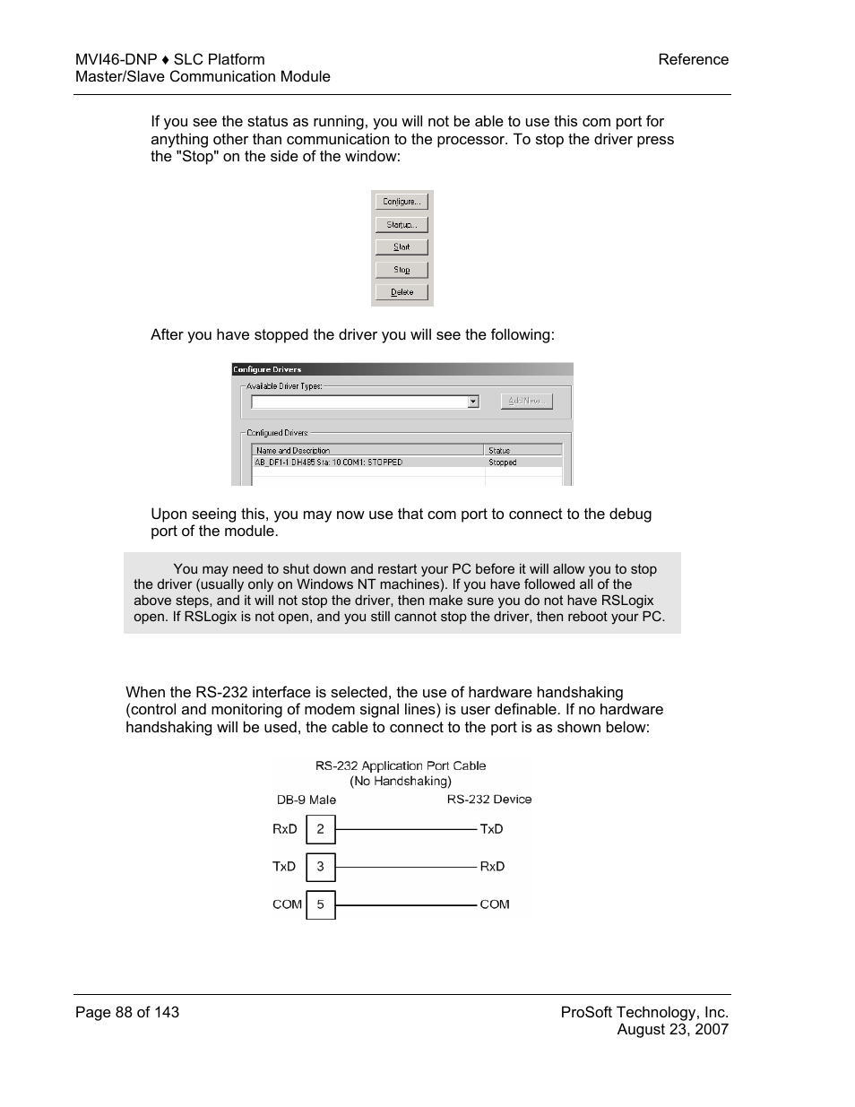 Rs-232 | ProSoft Technology MVI46-DNP User Manual | Page 88 / 143