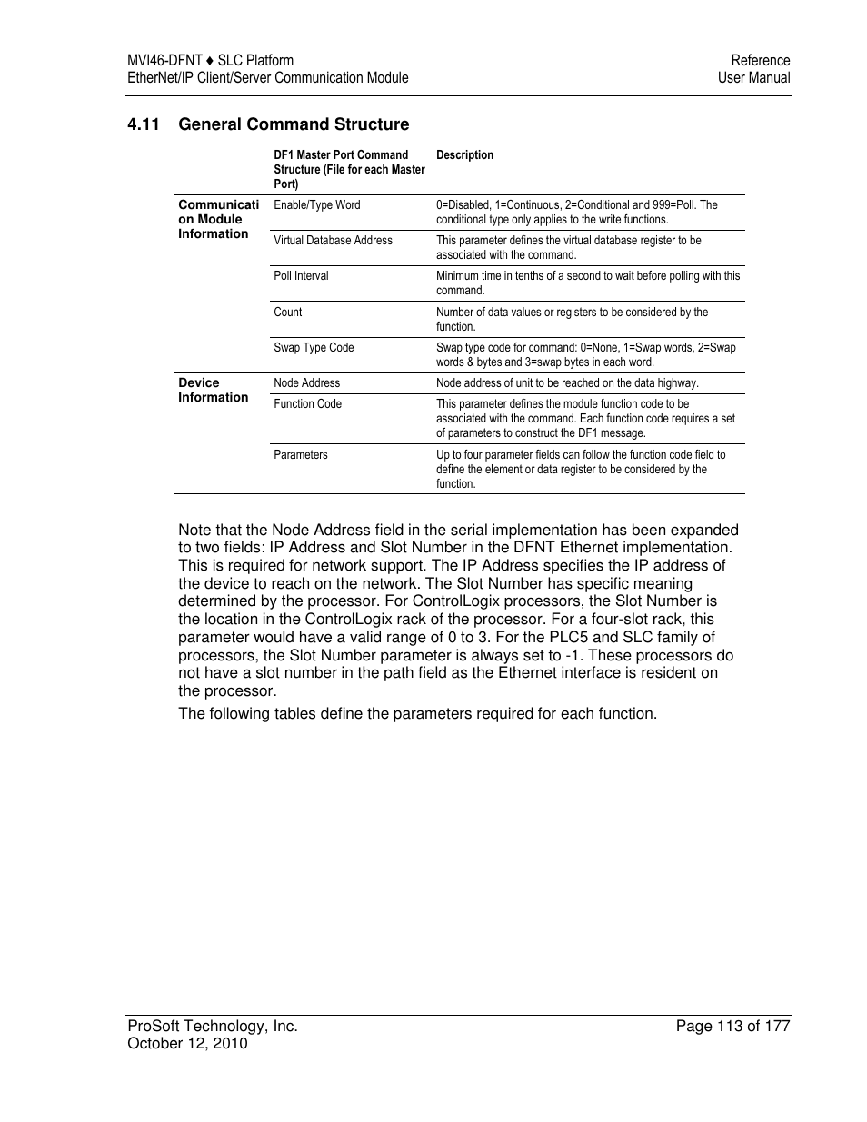 ProSoft Technology MVI46-DFNT User Manual | Page 113 / 177