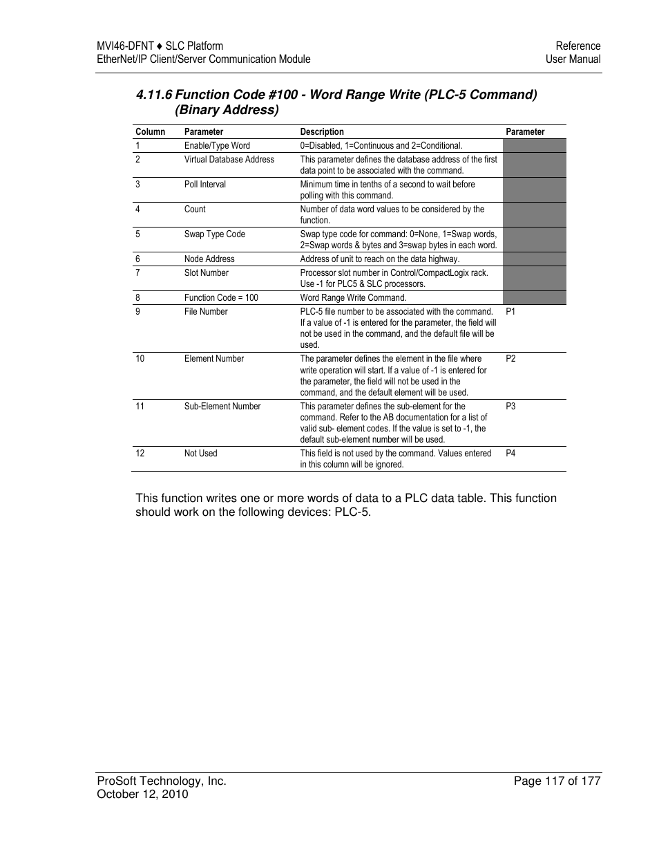 ProSoft Technology MVI46-DFNT User Manual | Page 117 / 177
