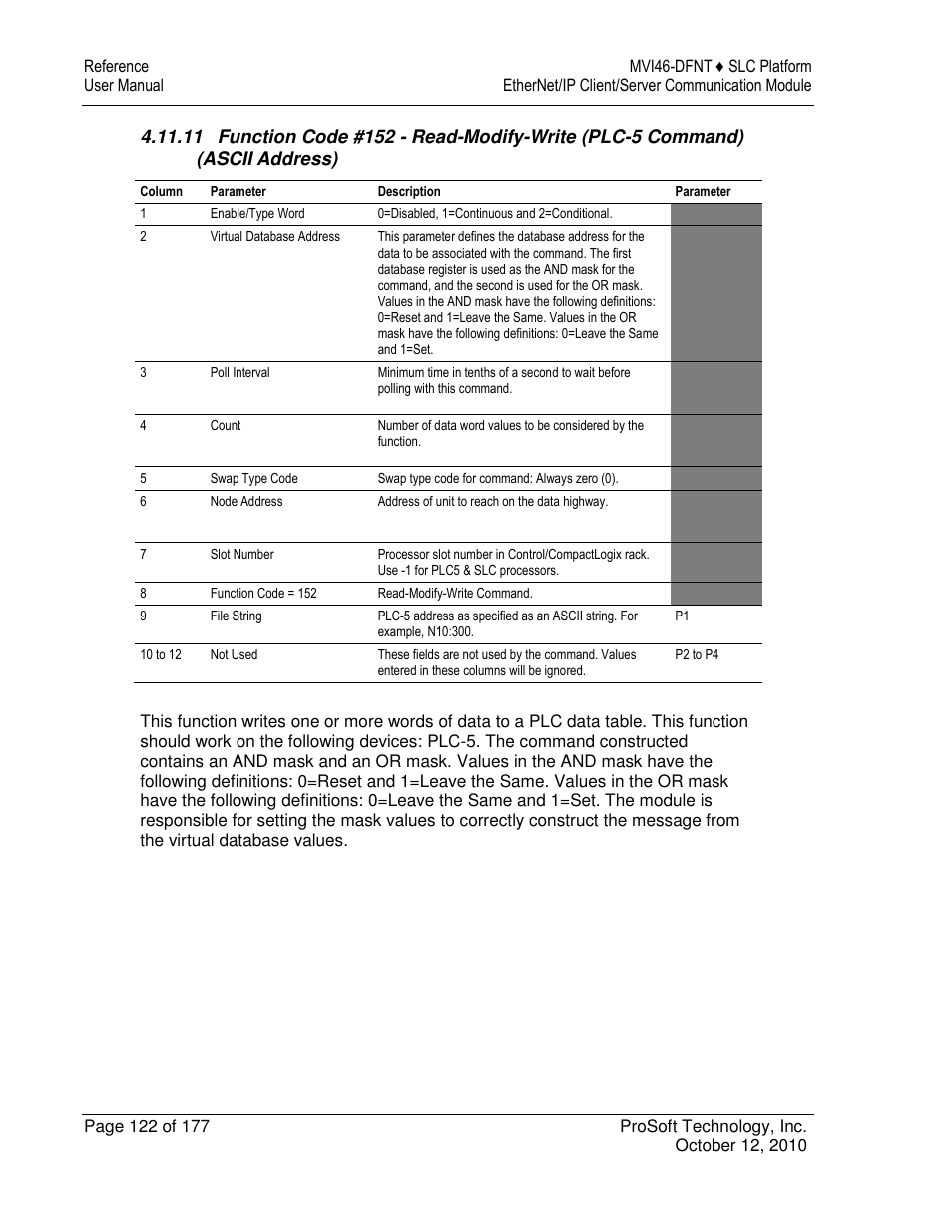 ProSoft Technology MVI46-DFNT User Manual | Page 122 / 177