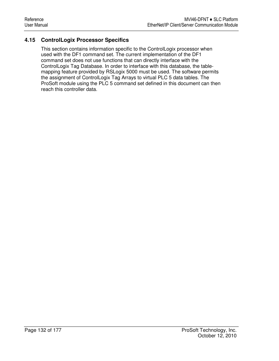 ProSoft Technology MVI46-DFNT User Manual | Page 132 / 177