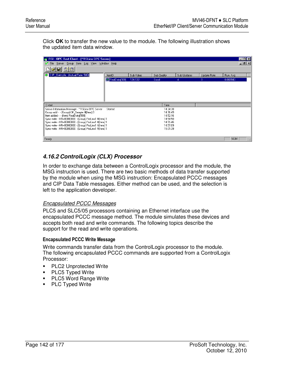 ProSoft Technology MVI46-DFNT User Manual | Page 142 / 177