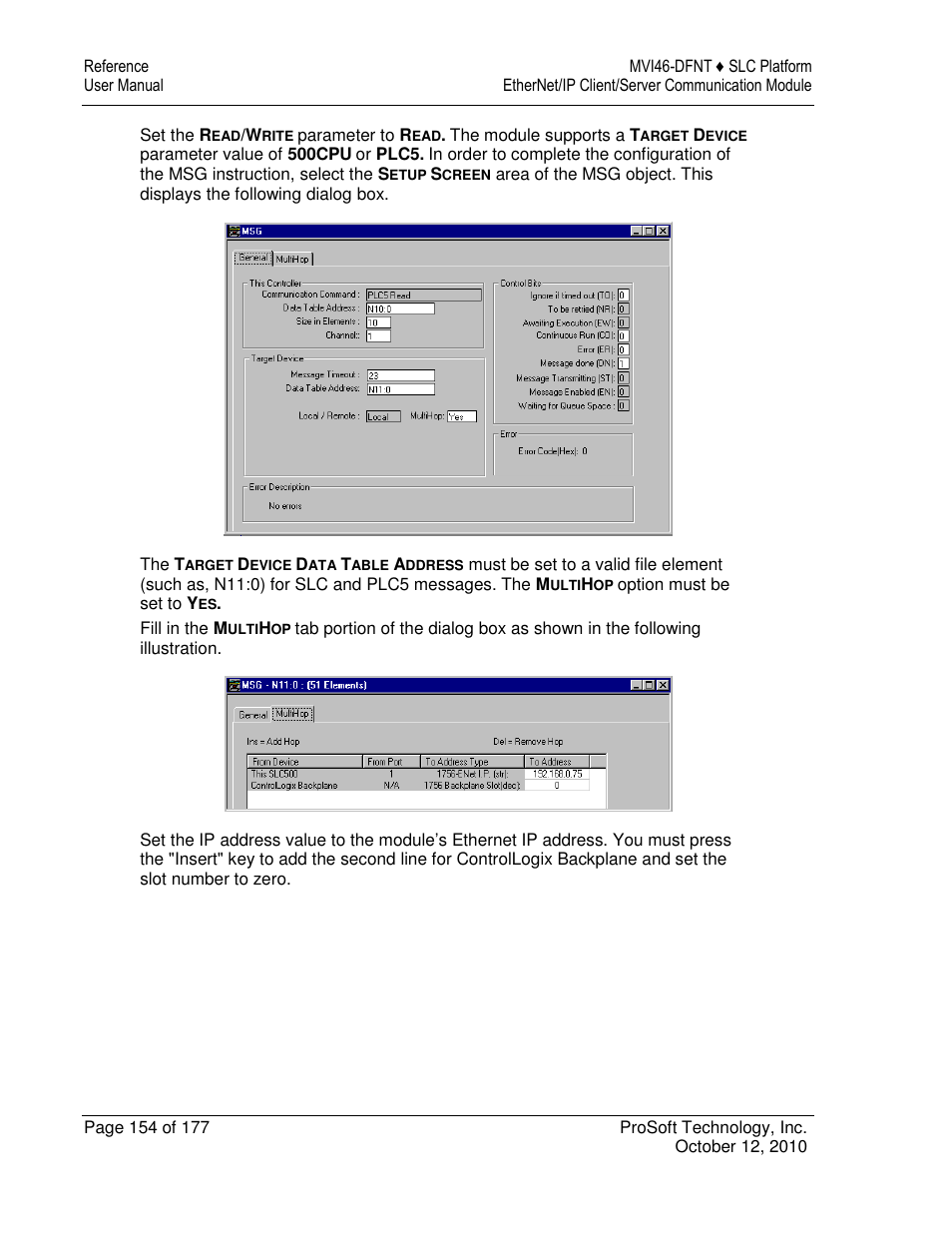 ProSoft Technology MVI46-DFNT User Manual | Page 154 / 177