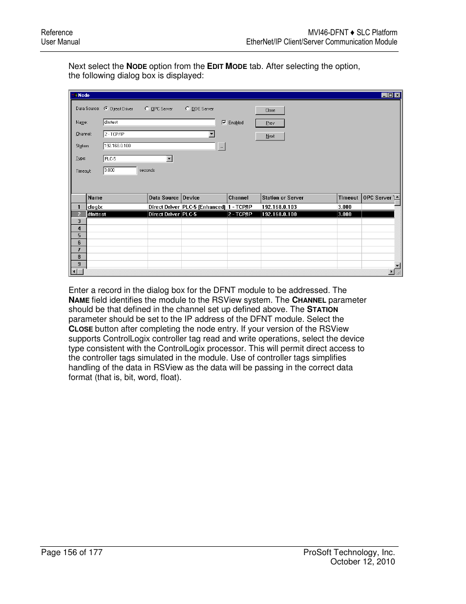 ProSoft Technology MVI46-DFNT User Manual | Page 156 / 177