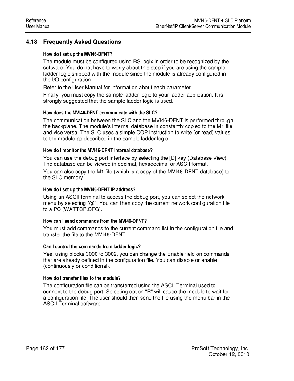 ProSoft Technology MVI46-DFNT User Manual | Page 162 / 177
