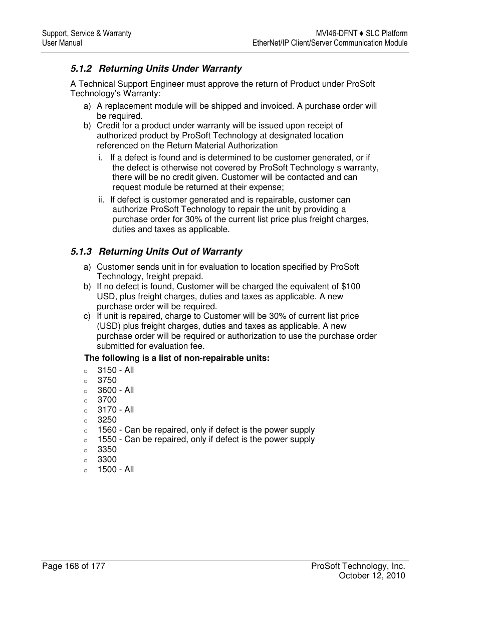 ProSoft Technology MVI46-DFNT User Manual | Page 168 / 177