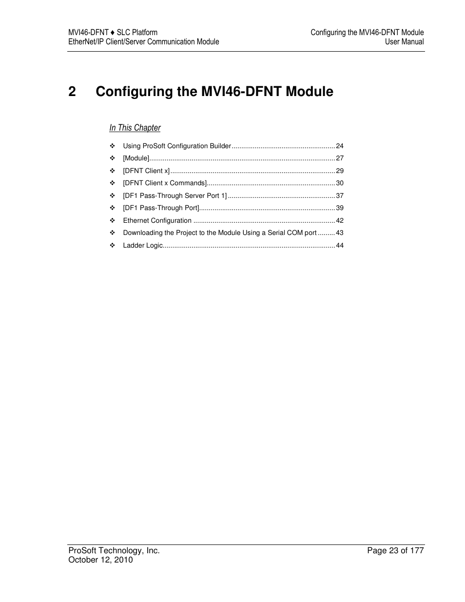 2configuring the mvi46-dfnt module | ProSoft Technology MVI46-DFNT User Manual | Page 23 / 177