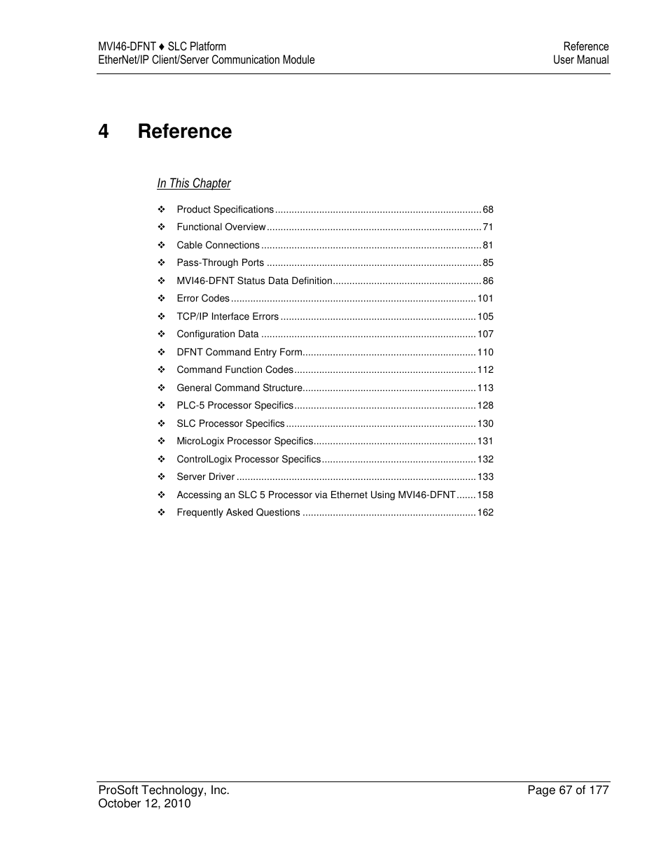 4reference | ProSoft Technology MVI46-DFNT User Manual | Page 67 / 177