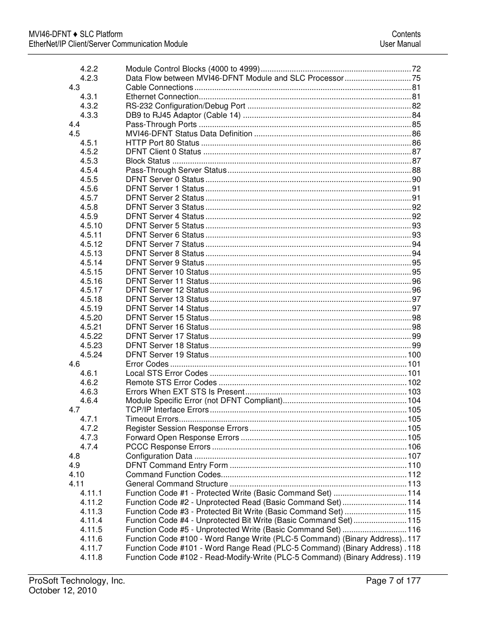ProSoft Technology MVI46-DFNT User Manual | Page 7 / 177