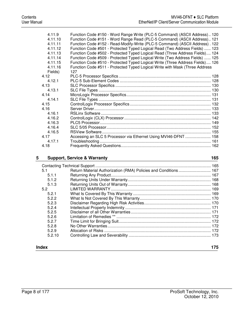 ProSoft Technology MVI46-DFNT User Manual | Page 8 / 177