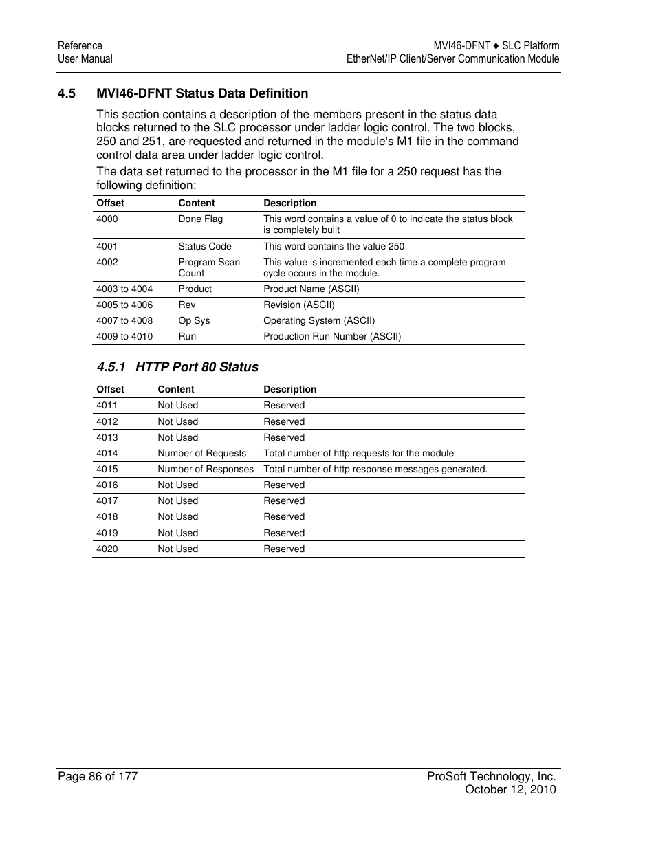 ProSoft Technology MVI46-DFNT User Manual | Page 86 / 177