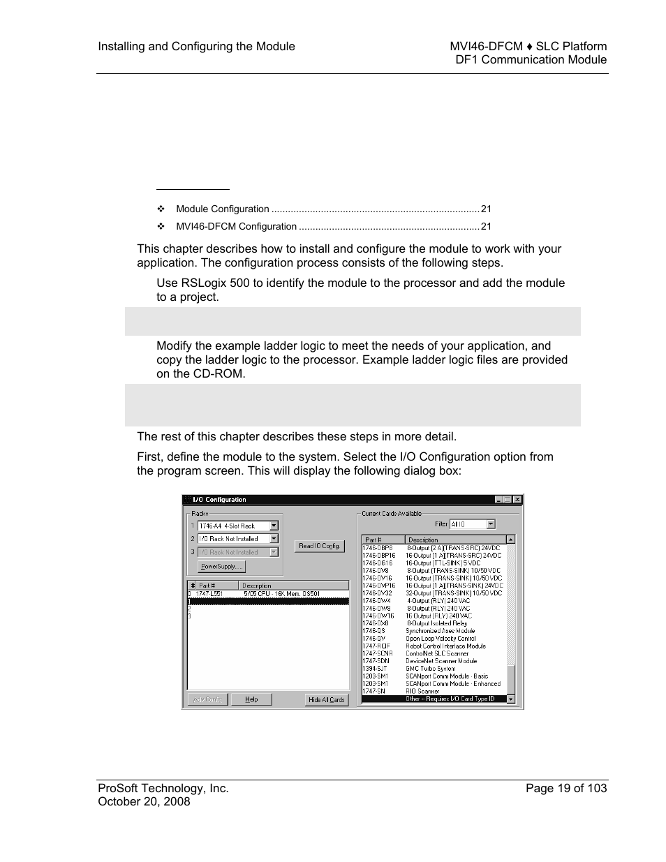 Installing and configuring the module, 2installing and configuring the module | ProSoft Technology MVI46-DFCM User Manual | Page 19 / 103
