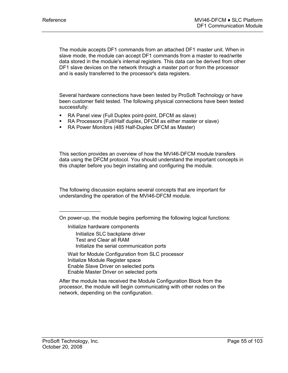 Functional overview, E 55), Functional | Overview | ProSoft Technology MVI46-DFCM User Manual | Page 55 / 103