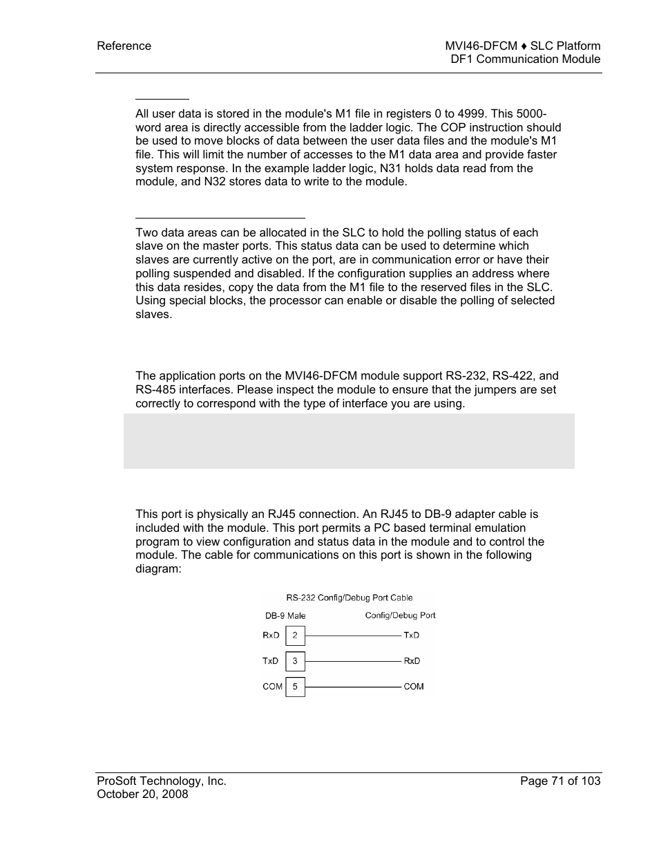 Cable connections, Cable, Connections | ProSoft Technology MVI46-DFCM User Manual | Page 71 / 103