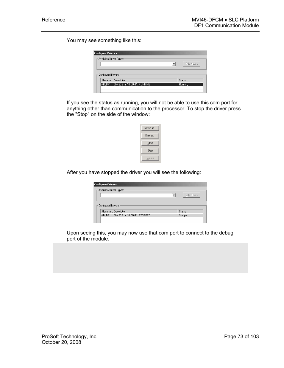 ProSoft Technology MVI46-DFCM User Manual | Page 73 / 103