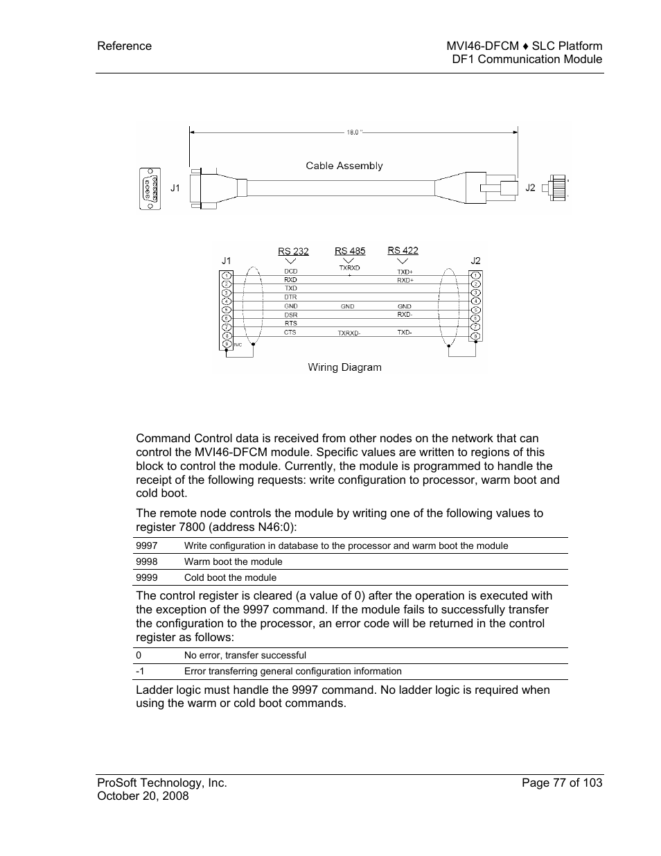 Mvi46-dfcm command control, Mvi46-dfcm, Command control | ProSoft Technology MVI46-DFCM User Manual | Page 77 / 103