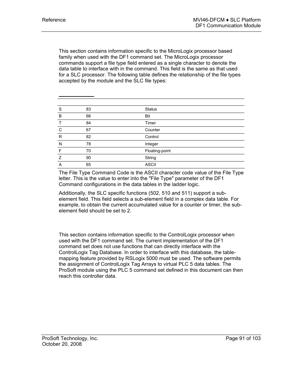 ProSoft Technology MVI46-DFCM User Manual | Page 91 / 103