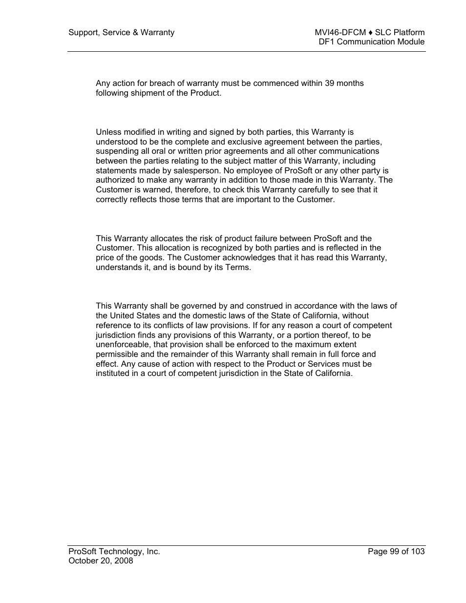 ProSoft Technology MVI46-DFCM User Manual | Page 99 / 103