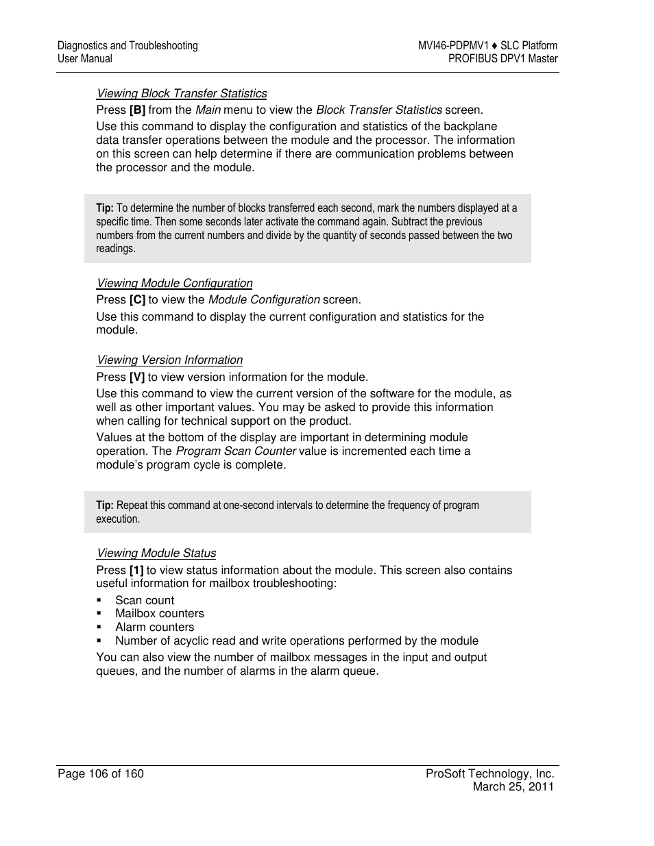 ProSoft Technology MVI46-PDPMV1 User Manual | Page 106 / 160