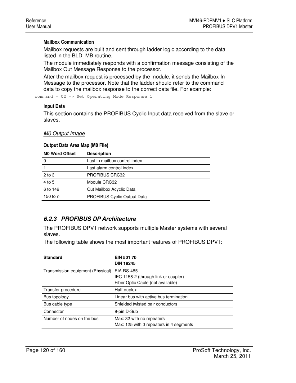ProSoft Technology MVI46-PDPMV1 User Manual | Page 120 / 160