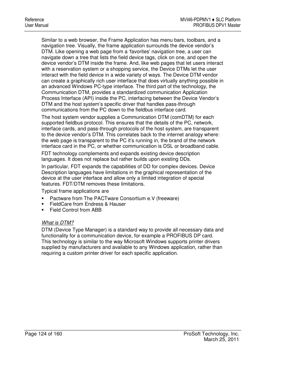 ProSoft Technology MVI46-PDPMV1 User Manual | Page 124 / 160